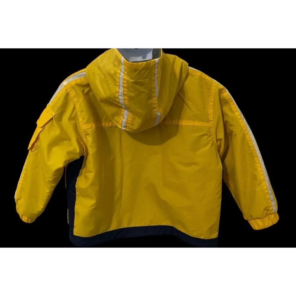 Oshkosh B'gash Genuine Puffer Coat Size 24M Yellow Full Zip Fleece Lined Hooded